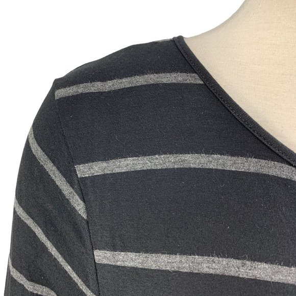 Zenana Premium Large Dress NWT Black Gray Stripe Stretch Boutique - Picture 5 of 5